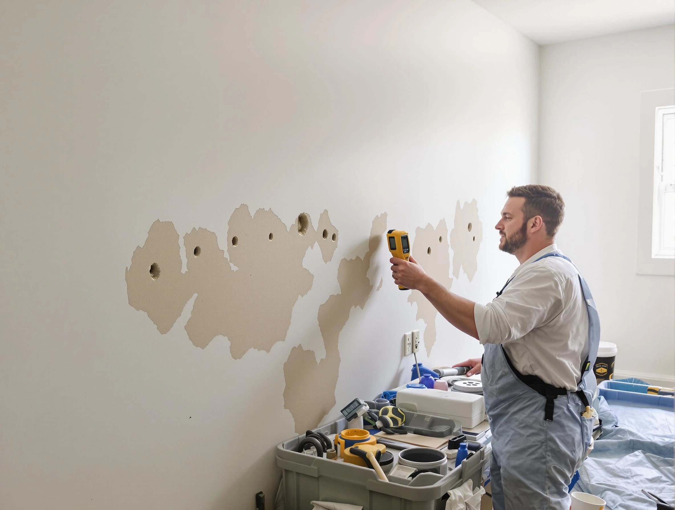 Fairview Park House Painters repairing damaged drywall in Fairview Park