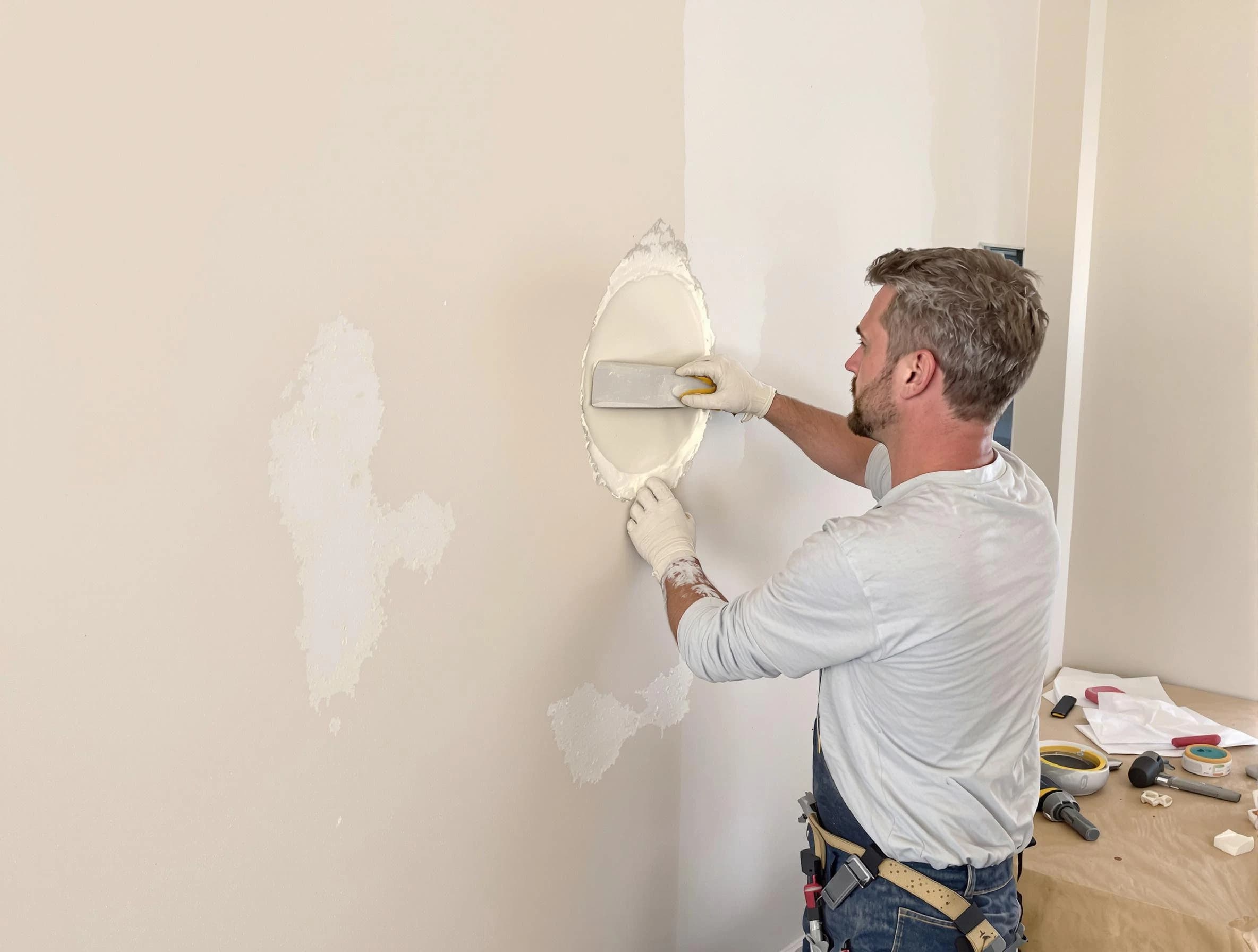 Fairview Park House Painters technician patching a drywall hole in Fairview Park, OH