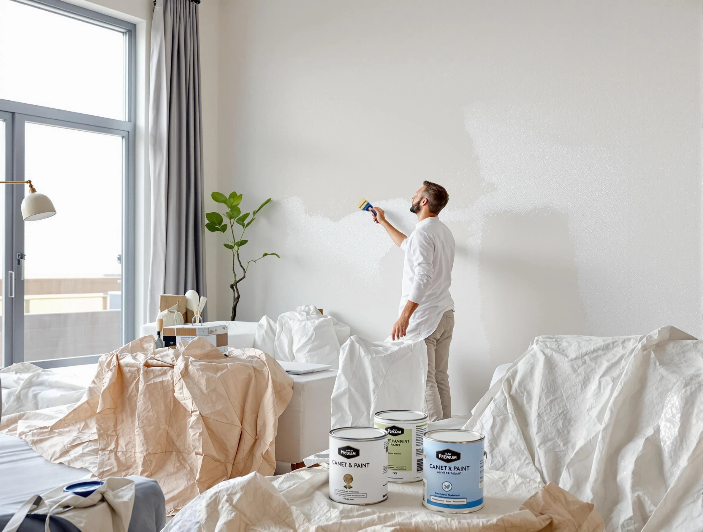 Fairview Park House Painters team carefully painting an interior wall in Fairview Park, OH