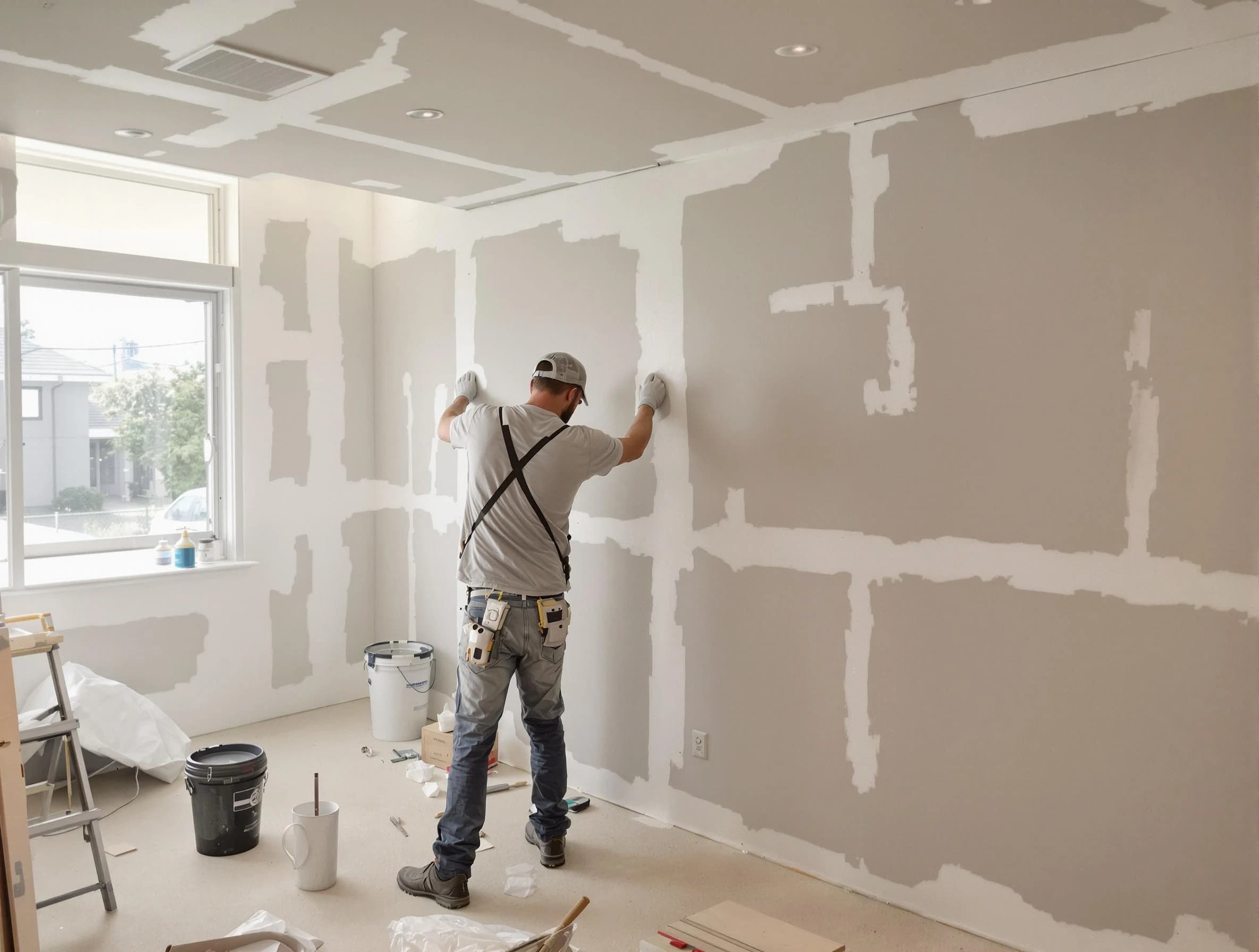 Fairview Park House Painters performing drywall taping and mudding in Fairview Park