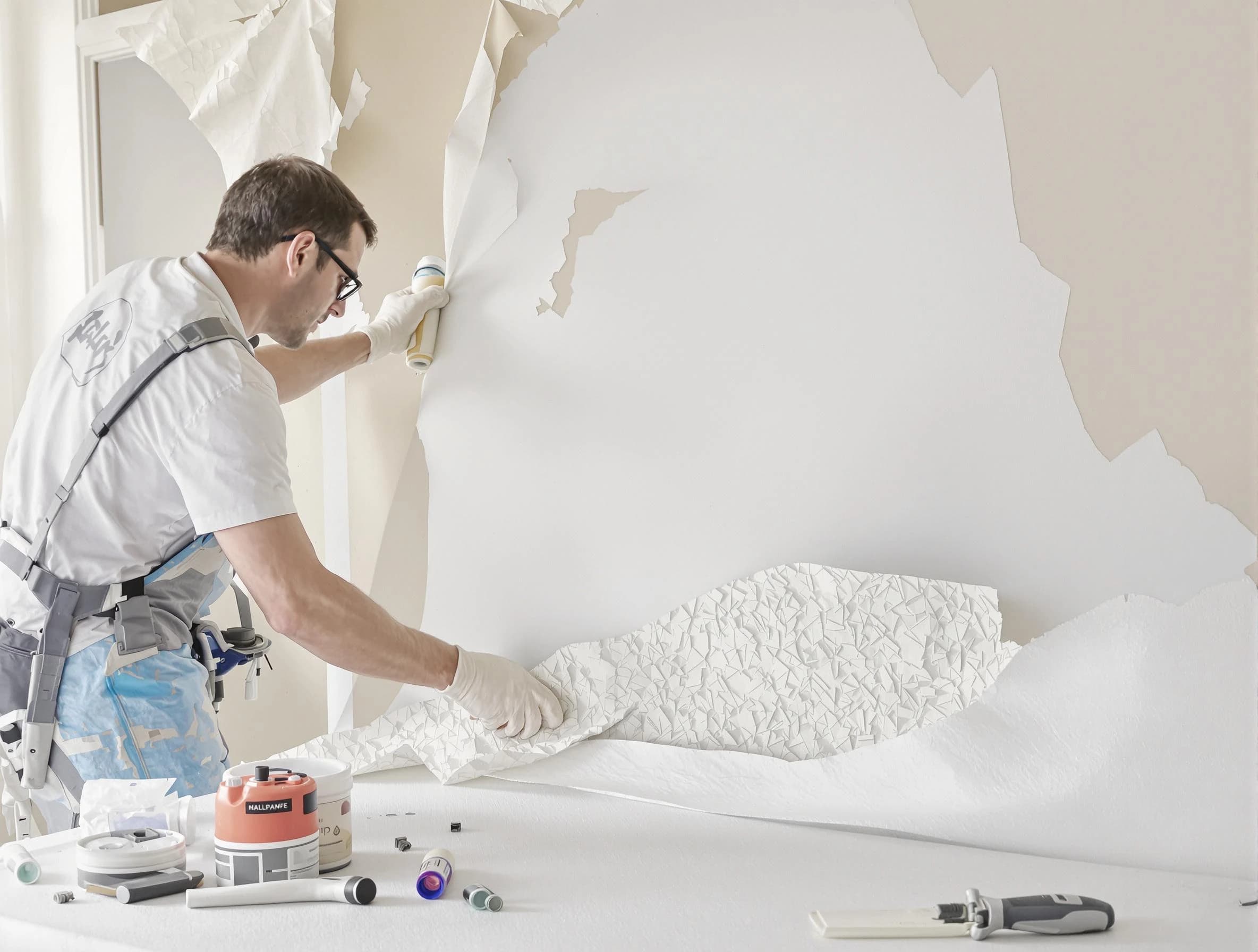 Detailed wallpaper removal and wall prep by Fairview Park House Painters in Fairview Park